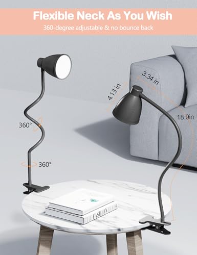 BOHON Desk Lamp 5 Color Modes 10 Brightness Dimmer Reading Light Black - color: Black