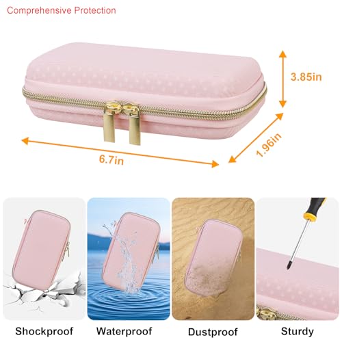 Elonbo Diabetic Supplies Travel Case for Glucose Meter Diabetes Testing Kit - color: Pink