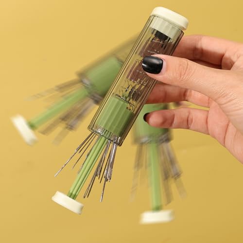 1 Set Pop-up Magnetic Sewing Needle Storage Boxes Portable Embroidery Needle Case DIY Handicrafts Sewing Tool Accessories (Green) - color: Green