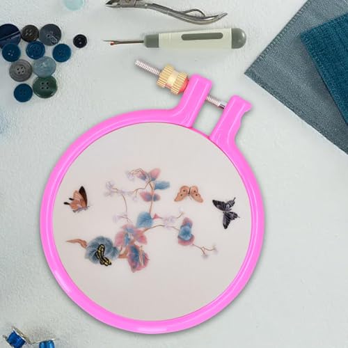 Plastic Embroidery Hoop, 3 Inch Circle Cross Stitch Hoop Embroidery Circle Frames Ring Cross Stitch Supplies for Sewing, Needlework
