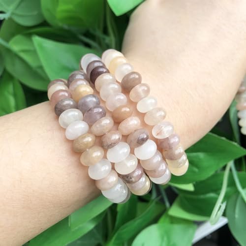 5x8mm 100Pcs Natural Pink Aventurine Rondelle Beads for Jewelry Making Loose Spacer Abacus Disk Beads Gemstone for Bracelets Necklace DIY Crafts - color: Pink Aventurine