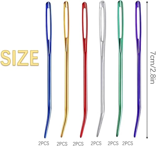 floatingsnow 12 Pcs Yarn Needle, Crochet Tapestry Needles for Crocheting, Large-Eye Blunt Needles, Large Eye Weaving Needle with Storage Box, Darning Needles for Yarn