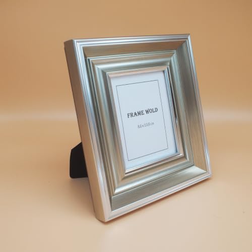 3x4 Silver Picture Frame, Real Glass, MDF, Black Backing, Wall/Tabletop - color: Silver, size: 3x4