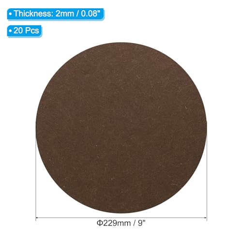 PATIKIL 9 Inch Diameter Lamp Base Felt, 20Pack 2mm Thickness Round Soft Adhesive Non-Slip Anti-Scratch Backed Felt for Lamp Furniture DIY Craft, Coffee - color: Coffee, size: 9 Inch