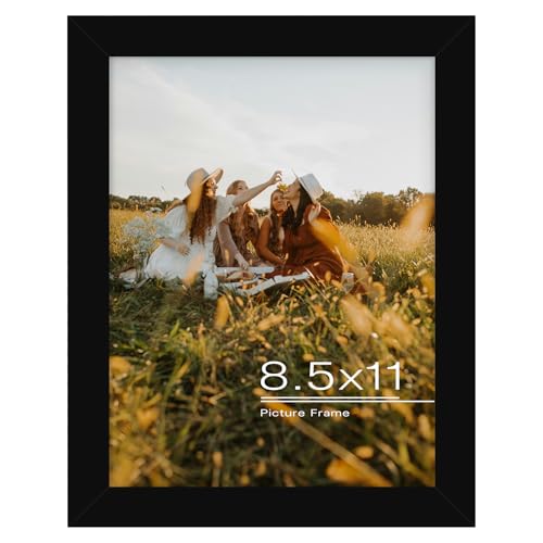 Frametory 8.5x11 Picture Frame Black,Solid Wood&Tempered Glass,Fit 8.5x11 - size: 8.5x11 (1 Pack)