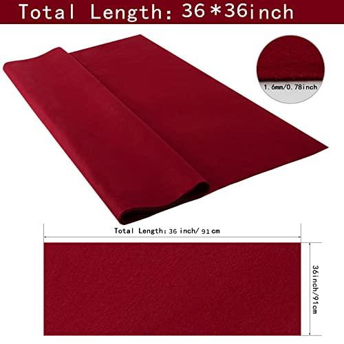 HaoFeijh Felt Fabric 36 * 36 Inch Wide 1.6mm,Fabric Sheets Soft Woven Acrylic Craft Fabric for DIY Craft Work Sewing Patchwork,Craft Felt - color: Rose, size: 1