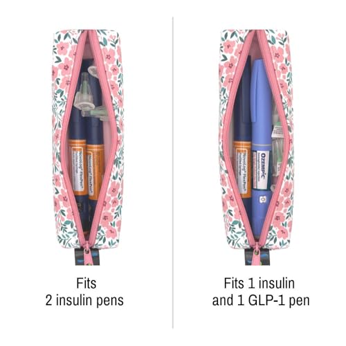 Sugar Medical MedMate GLP-1 & Insulin Pen Travel Case for 2 Pens - color: Luna Floral