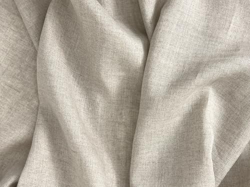 100% Linen Fabric – Lightweight – Two-Tone Effect – Pre-Washed Soft & Breathable – 52" Wide – by The Linen Lab (Natural, 3 Yard pre Cut) - color: Natural, size: 3 yard pre cut