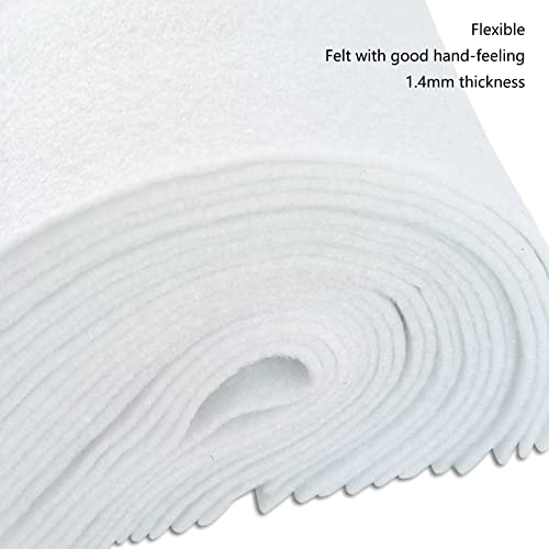 Jtnohx Soft Felt Fabric Flexible Craft Felt Sheets White 6" 20Pcs 1.4mm - color: White