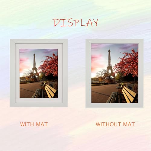 10x12 Photo Frame Gallery Picture frame with 8x10 mat,Freestanding and Wall Mountable,White - color: White, size: 10x12