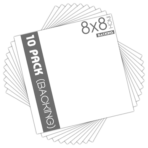 Mat Board Center 8x8 Backing Boards, 10 Pack White Backboards for Frames - size: 8x8