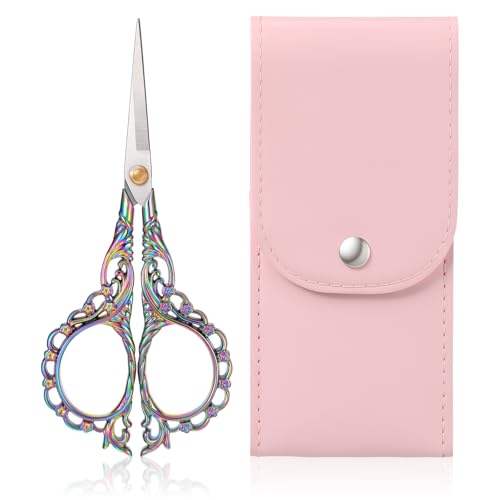 Crochet Scissors with Cover Embroidery Scissors Small Sharp Craft Scissor Sharp Pointed Tip In A Pouch Stainless Steel Embroidery Scissor for Precise Cuttin Craft and Sewing Supplies