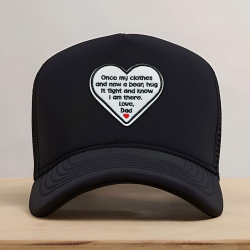 Loving Memorial Family Patch 3 Inches Memory Heart Family Memories Gifts Remembrance Iron On/Sew On Embroidery Fabric Applique Patches for Trucker Hats Clothes DIY Accessories (Style 2, Dad) - color: Style 2, size: Dad