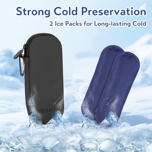 SMYV Insulin Cooler Travel Case with 2 TSA Approved Ice Packs, Black - color: Eva Black