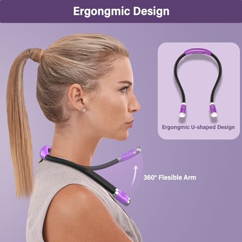 Vekkia Rechargeable LED Neck Book Light for Reading in Bed - color: Purple