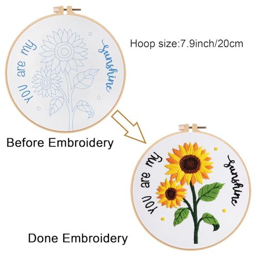 Louise Maelys You are My Sunshine Embroidery Kit for Beginners DIY - color: sunshine