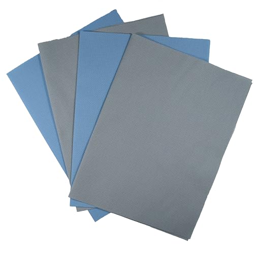 KCS 4/6 pc of 12" x 18" 30cmx45cm 16CT Counted Cotton Aida Cloth Cross Stitch Fabric (Sea Foam+Light Blue, 4 pc) - color: Sea Foam+light Blue, size: 4 pc