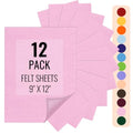 IONTACH 9" X 12" Felt Fabric Sheets 1.6mm Thick (12 Packs, Light Pink) - color: Light Pink