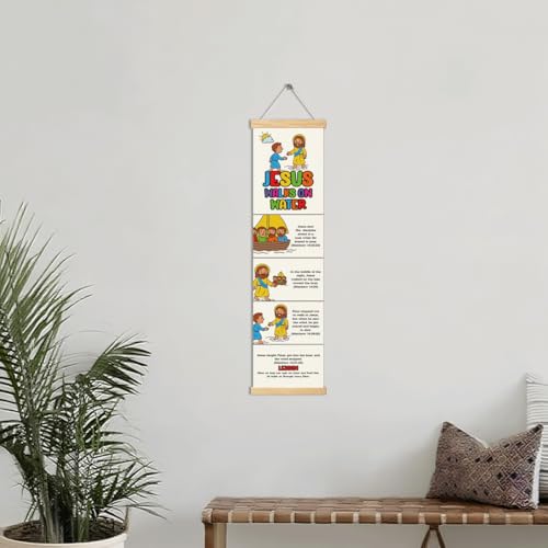 Jesus Walks on Water Banner, Church Banner, Christian Rustic Hanging Door Flag, Farmhouse Decorations Outdoor Indoor, Church Activity Decor, Bible Lesson, Scripture and Words Decorations - color: Style 42