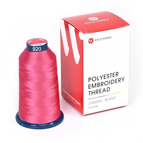 Poolin Polyester Machine Embroidery Thread 4000M 40WT Bright Pink 0920 - color: Bright Pink 0920