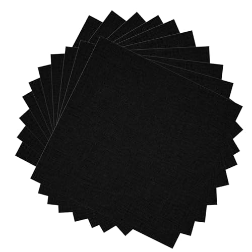 10 PCS Cotton Embroidery Fabric 8 x 8 Inch Black - color: Black, size: 8 x 8 Inch