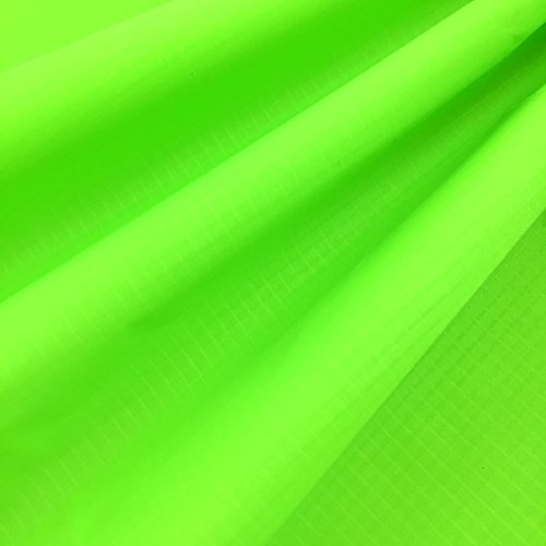 emma kites Fluorescent Green Ripstop Nylon Fabric 40 Denier, Precut Piece 1-Yard: 60"x36", Ultra-Light Airtight Water Resistant Tear Proof, for Kite Flag Stuff Sack Bag Inflatable Windsock Pack Cover - color: #14 Fluo_green, size: Precut 1-Yard
