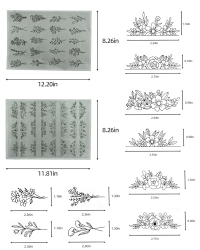YUYUZSEN 44 Pcs Water Soluble Hand Sewing Stabilizers，Embroidery Stick and Stitch Embroidery Paper Wash Away，for Embroidery Stabilizers Flower Patterns，for Hand Sewing Lover Beginners（Plants Flowers) - color: Grass/Grass*1