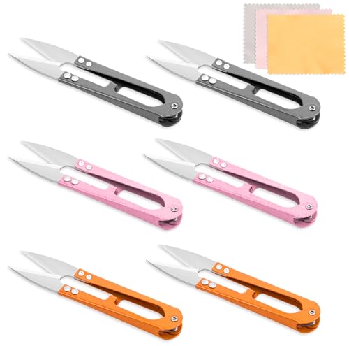 6 Pcs 4.1 Inch Sewing Scissors Thread Snips, High-Carbon Steel Yarn Snips, Thread Snippers, Sewing Snips Thread Cutter Scissors for Stitch, Knitting, Mini DIY Supplies, Crafts - style: 6Pcs Sewing Scissors