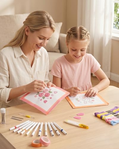 Zplontya 58PCS Needlepoint Canvas Starter Kit for Needlepoint&Cross Stitch - color: White