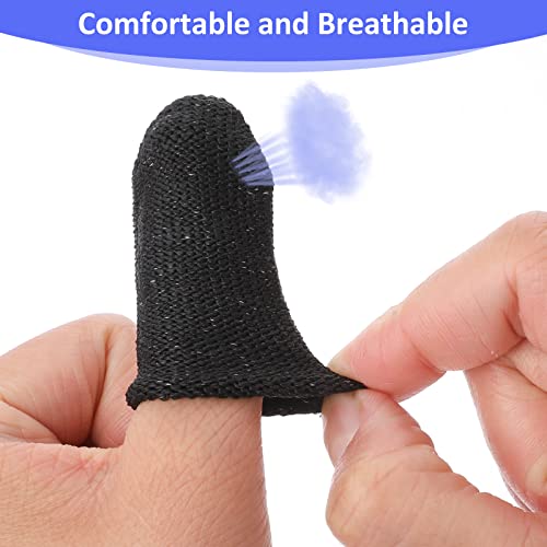 TIESOME 12 PCS Finger Cots Cut Resistant Protector, Finger Covers for Cuts Reusable Gloves Life Extender Anti-Slip Cut Resistant Finger Protectors for Kitchen Work Sculpture Supplies (Black)