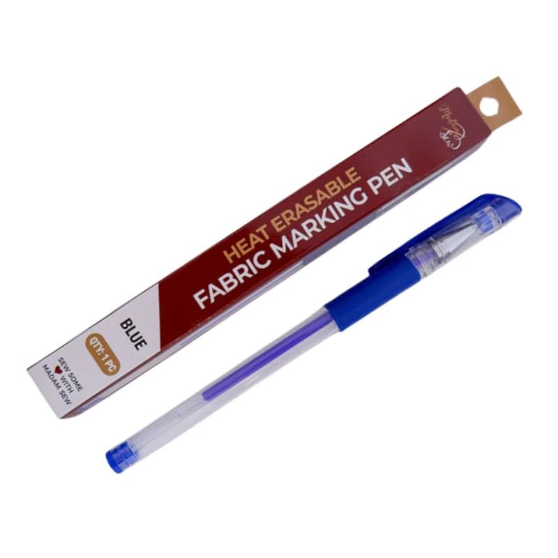 Madam Sew Heat Erasable Fabric Marking Pens for Sewing and Quilting | Fabric Markers for Sewing - color: Blue - 1 Pack