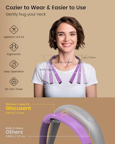Glocusent Upgraded LED Neck Reading Light, Book Light for Reading in Bed - color: Purple, size: Slim-Medium