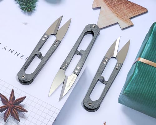 Penta Angel 4.1inch Sewing Scissors Yarn Thread Scissors Mini Small Snips Trimming Nipper - Great for Stitch,DIY Supplies (3PCS, Gray)