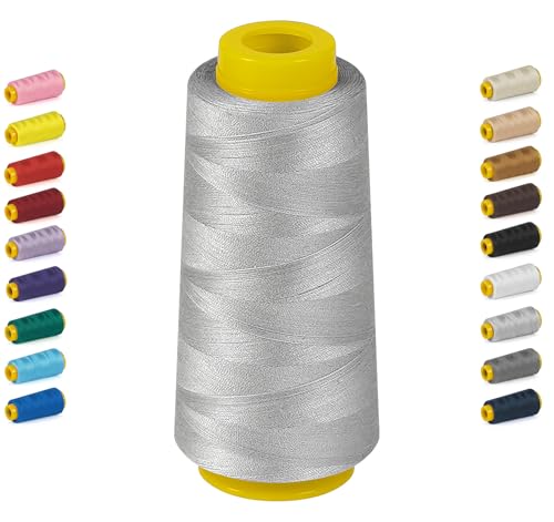 1800 Yards Serger Thread-Light Gray, All Purpose Thread Sewing - color: 013-Light Grey, size: 40S/2