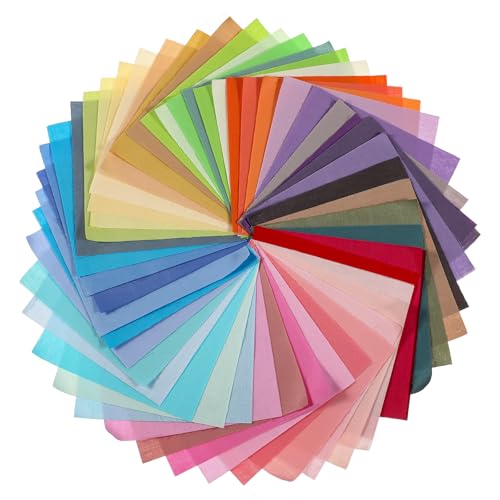 TIESOME 50Pcs Fabric Squares for Sewing, Precut Quilting and Patchwork