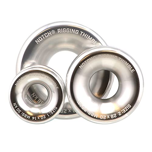 Notch Non-Anodized Aluminum Rigging Thimbles for Lines 14mm-28mm - size: Medium # 2 (28 x 20mm)