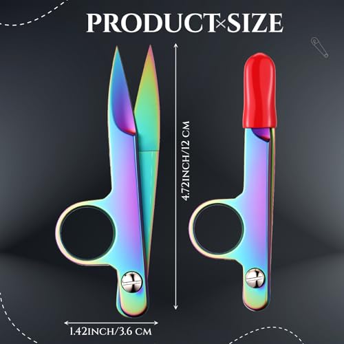 1 Pcs Mini Upgrade Sewing Scissors Fabric Thread Snips Scissors for Sewing Tiny Premium Tailor with Protective Cover Supplies Cutting Clothes Fishing Line Fabric Yarn (Colour Painting) - color: Colour Painting