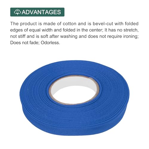 MECCANIXITY 1/2 Inch Double Fold Bias Tape Polyester Continuous Bulk Bias Tape for Sewing, Seaming Quilting Hemming Binding Crafts (Dark Blue 6 Yards) - color: Dark Blue, size: 1/2 Inch x 6 Yards
