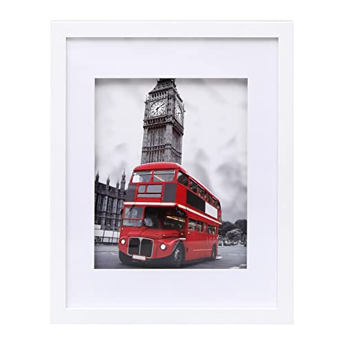 Muzilife 11x14 Shadow Box 3D Picture Frame with Mat, Wood, 1 Pack, White - color: 1pcs 11x14-white