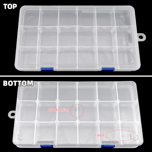 DUOFIRE Plastic Organizer Storage Box, Adjustable Divider 18 Grids, 4 Pack - color: White, size: 18Grid-4pcs