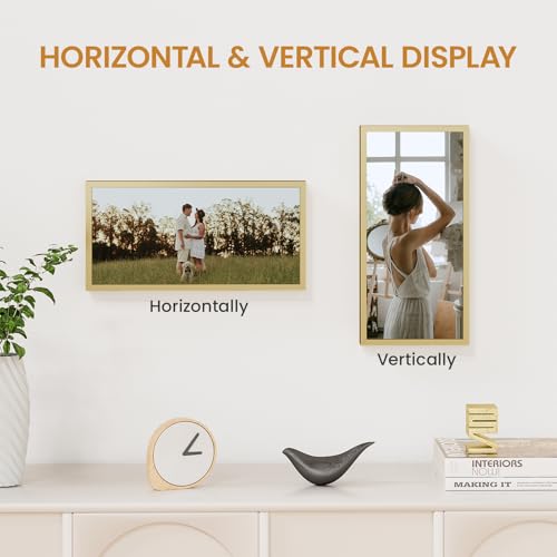 6x12 Aluminum Metal Picture Frame,Tempered Glass Gold Photo Frame 6x12 for Family Photo,Posters,Art,Document to Wall Mount Horizontally or Vertically - size: 6x12