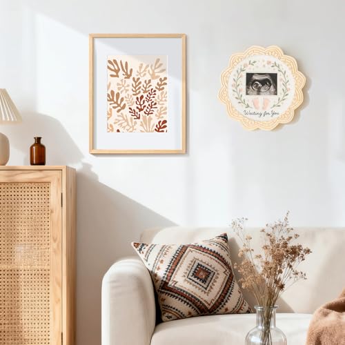 4 Sets Wood Embroidery Hoop Frame 8 Inch Embroidery Display Frame Large Round Wooden Embroidery Frame for Finished Cross Stitch Hoop Frame DIY Decor Sewing Ornaments - style: Burnt Orange