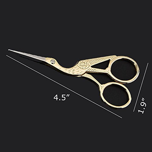 BIHRTC 4.5" Stainless Steel Sharp Tip Classic Stork Scissors Crane Design