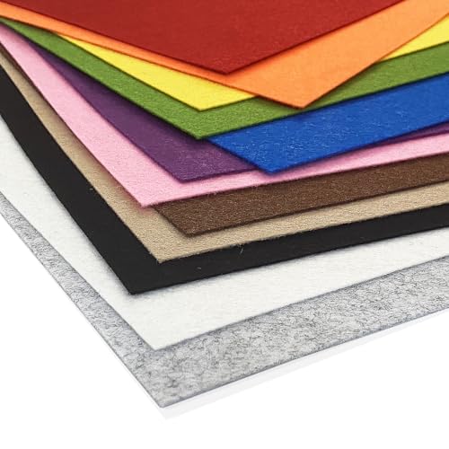 Large Stiff Felt Sheets, 1mm Felt Fabric Sheet for Crafts, 12 Rolls 8"x35"