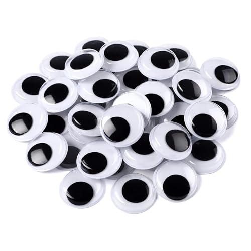 FEBSNOW 200Pcs 15mm Googly Wiggle Eyes Self Adhesive for DIY Crafts - size: 15mm