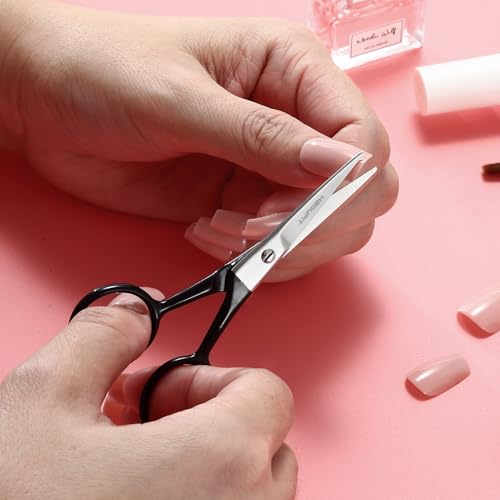 4" Small Precision Embroidery Scissors - All purpose Stainless Steel Sharp Fabric Scissors for DIY Craft Thread Cutting Yarn, Knitting Needlework Stitching Shears, Manicure Cuticles Nail