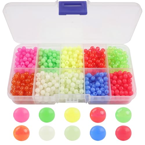 Fishing Beads Assortment Kit, 1000pcs 5mm Round Plastic Fishing Line Beads