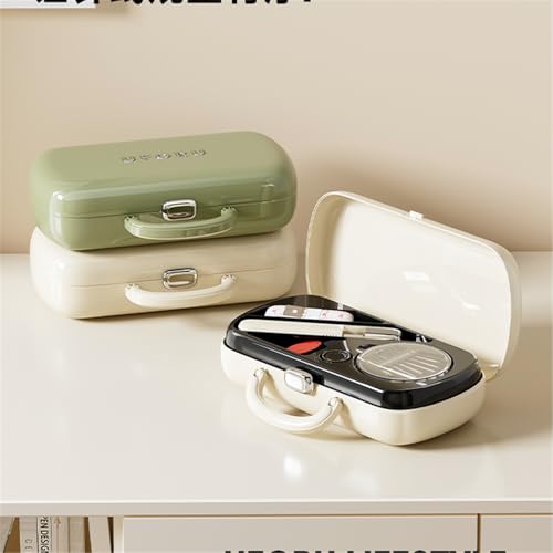 FKOG Retro Green Sewing Project Kit, 151 Pcs Sewing Kit with Portable Retro Hard-Shell Case, 18 Multicolor Thread Spools, Needles, Buttons, and Accessories (Used Green) - style: Used Green