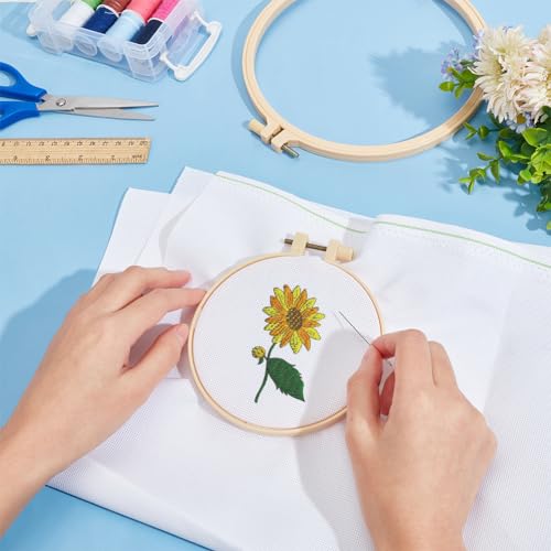 BENECREAT 18CT Cotton Cross Stitch Fabric, 40x20 Inch Aida Cloth 18 Count Embroidery Cloth for Craft Embroidery, Handmade Needlework, DIY Handicrafts, 0.5mm Thick - size: 40x20inch (18CT)