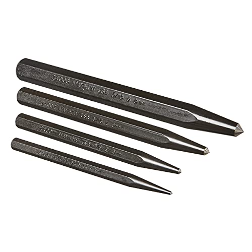 Mayhew Tools 62215 Center Punch, 4-Piece Set, Black Oxide Finish - size: 4-Piece Set